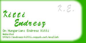 kitti endresz business card